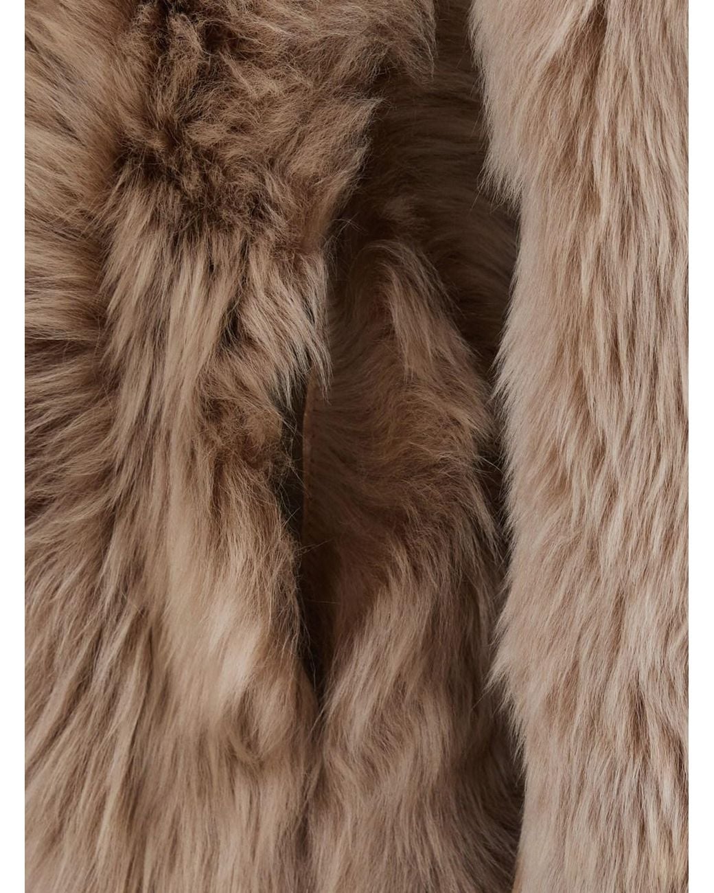 Yves Salomon Brown Shearling With Shirt Collar And Zip Closure