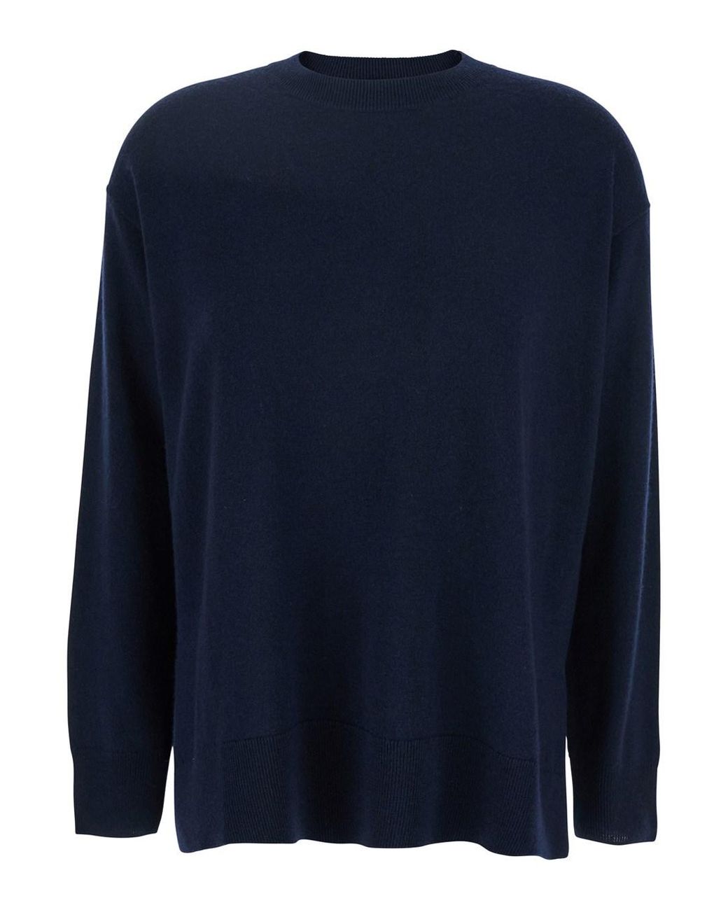 Max Mara Blue Wool Sweater With Dropped Shoulders Tops