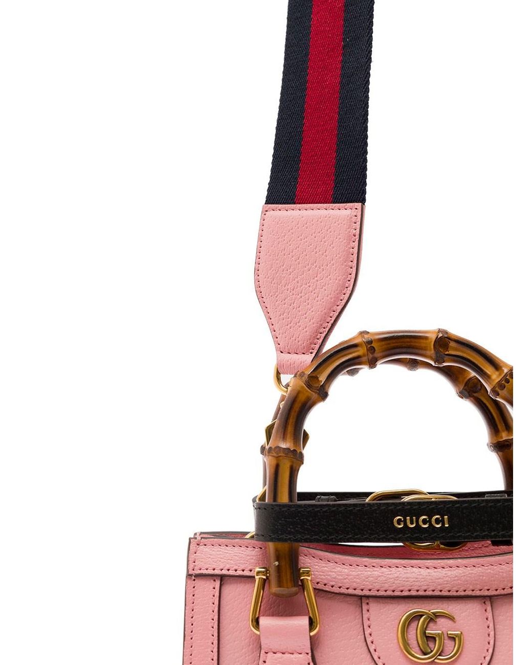 Gucci Diana mini bag with bamboo in pink leather