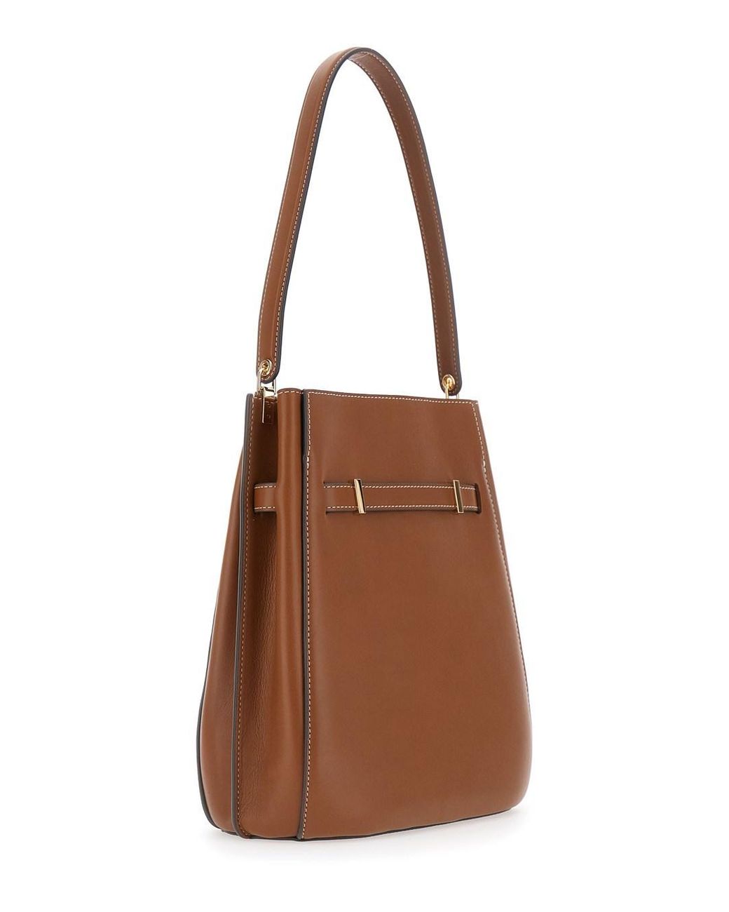 Tory Burch Brown Shoulder Bag Lee Radziwill Leather Cow