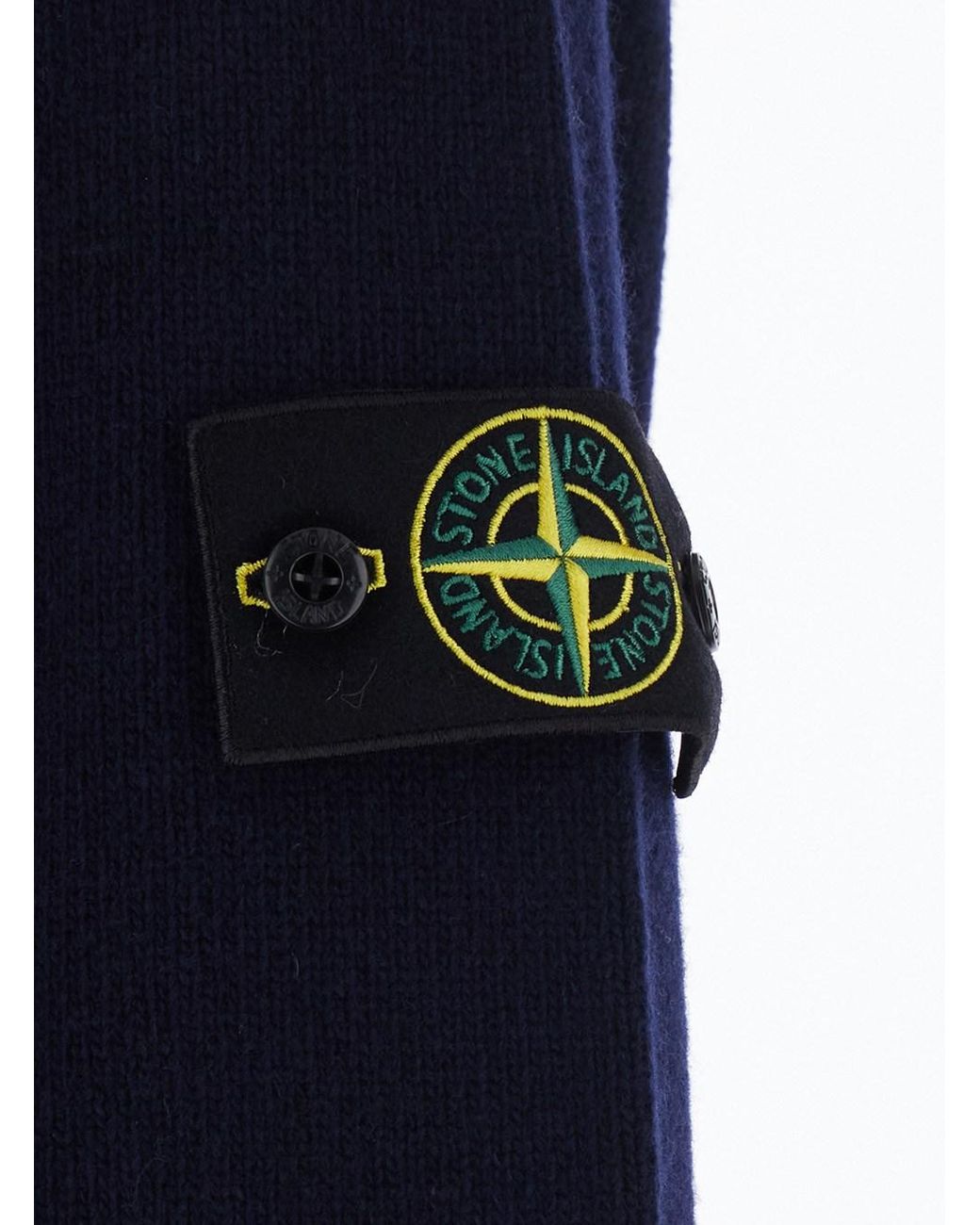 Stone Island Blue High-Neck Wool Sweater Tops for men