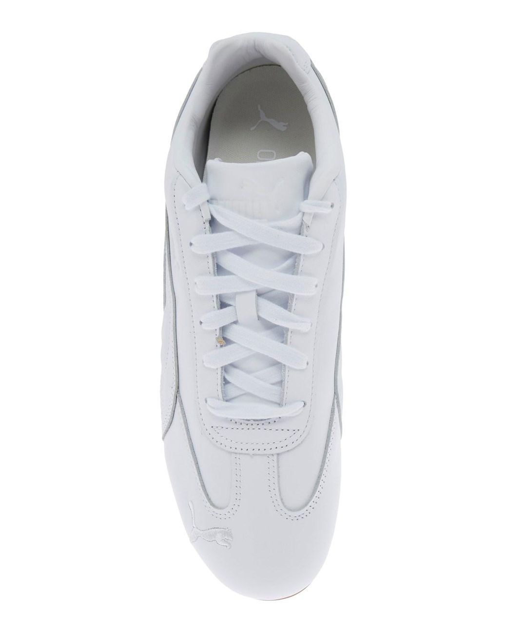 PUMA White Low Top Sneakers With Embossed Logo