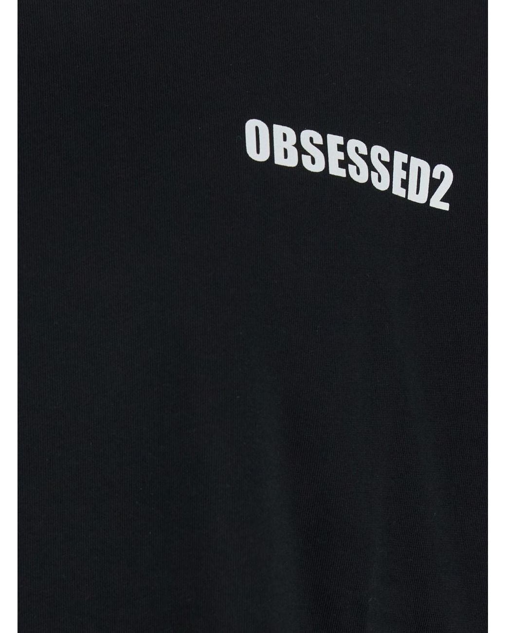 DSquared² Black T-Shirt With Logo On The Front for men