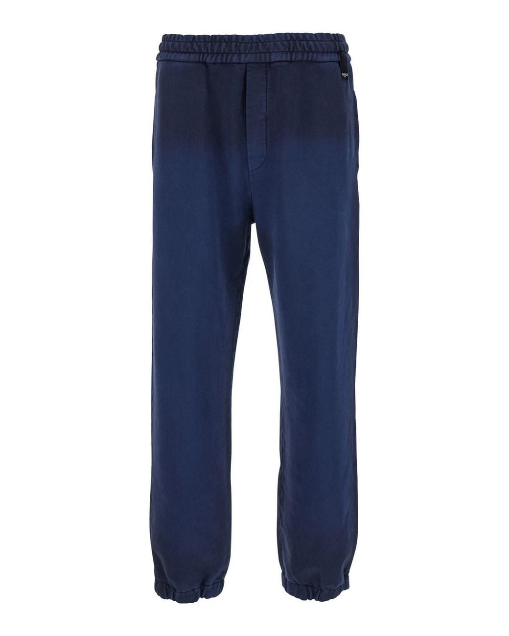 Fendi Blue Pants With High Elastic Waist for men