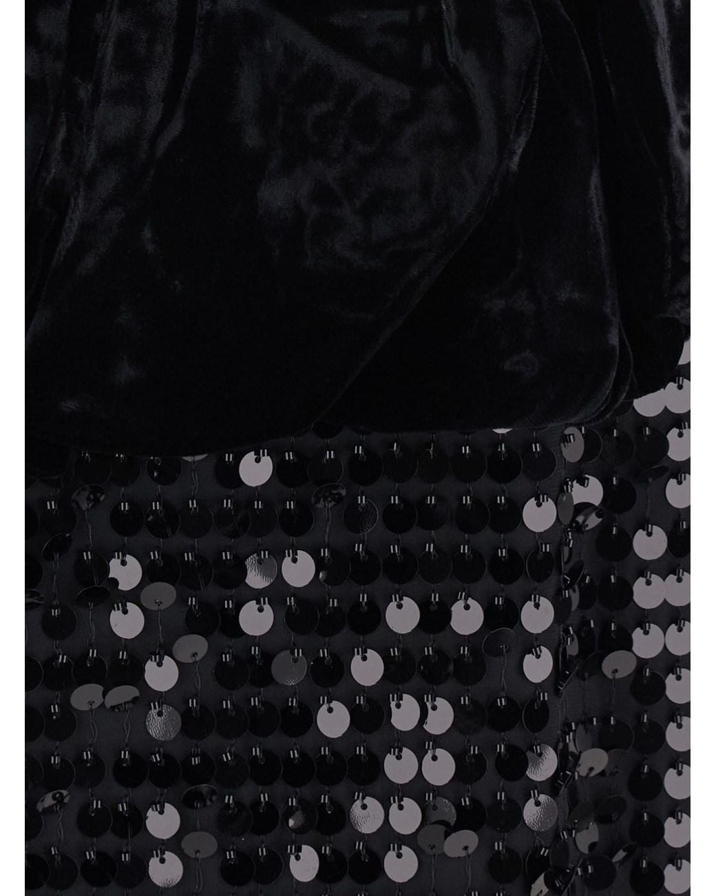 ROTATE BIRGER CHRISTENSEN Black Dress Sequins Maxi Peplum With Polyester Fabric And Color