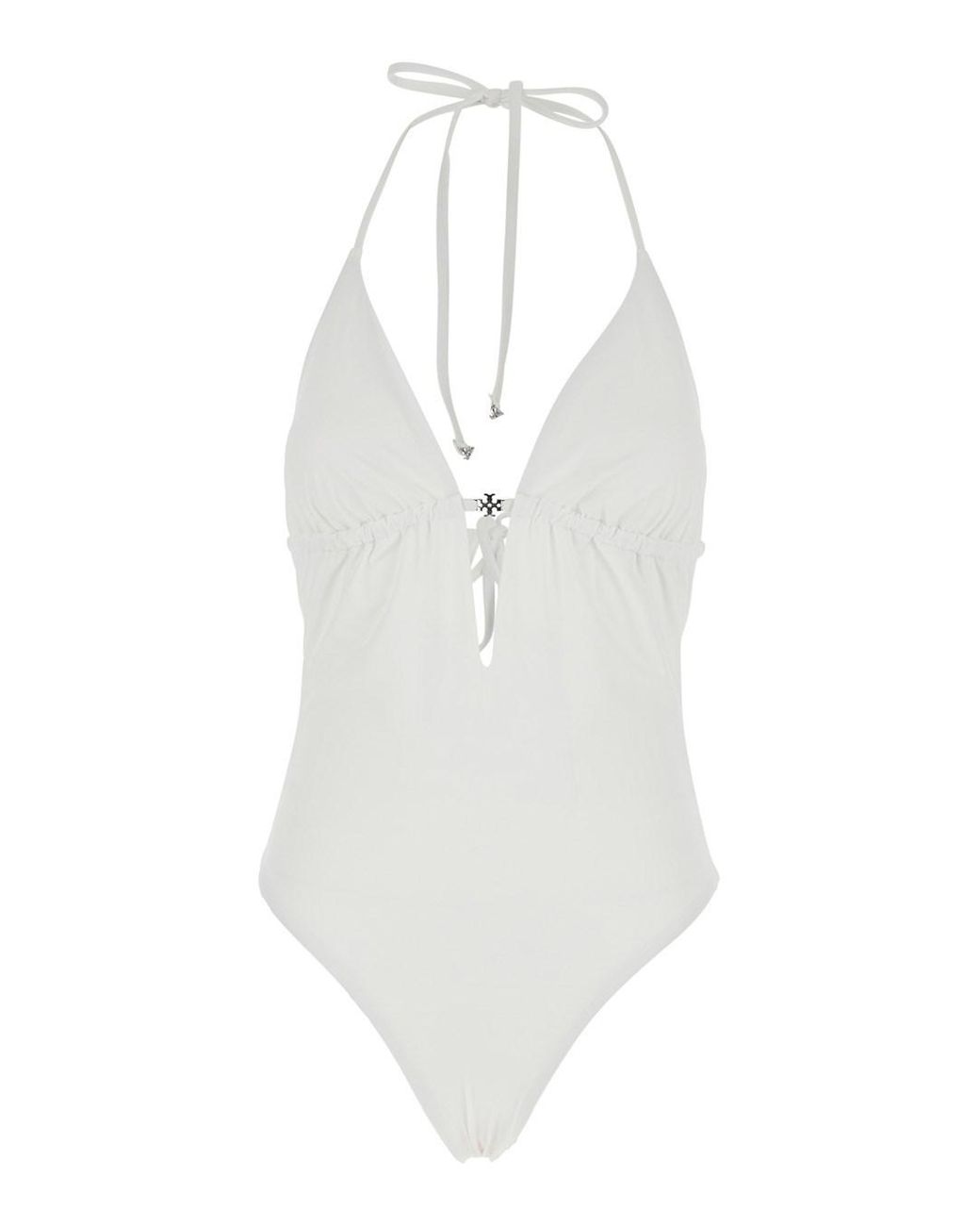 Tory Burch White One-Piece Swimsuit Tech Fabric