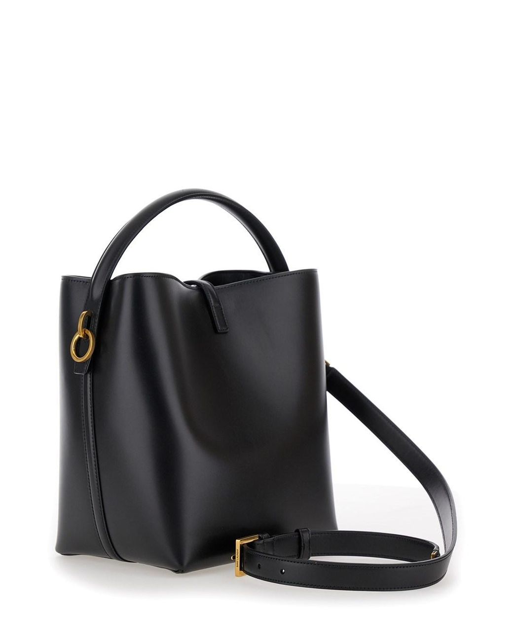 Saint Laurent Black 'Le 37' Bucket Bag With Cassandre Closure