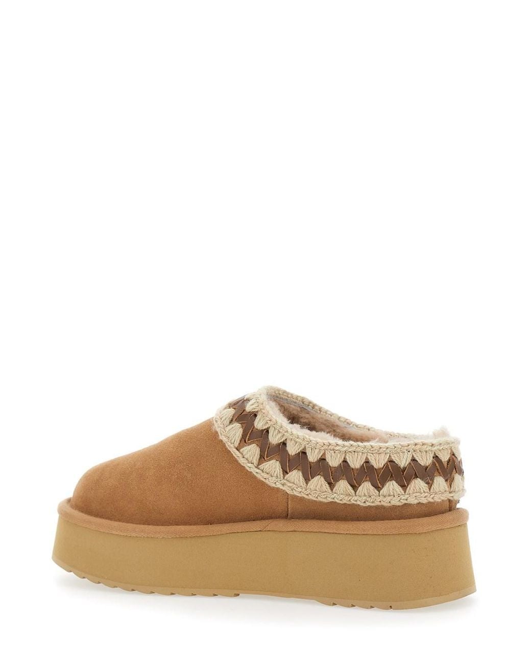 Mou Brown Mules With Braided Detail