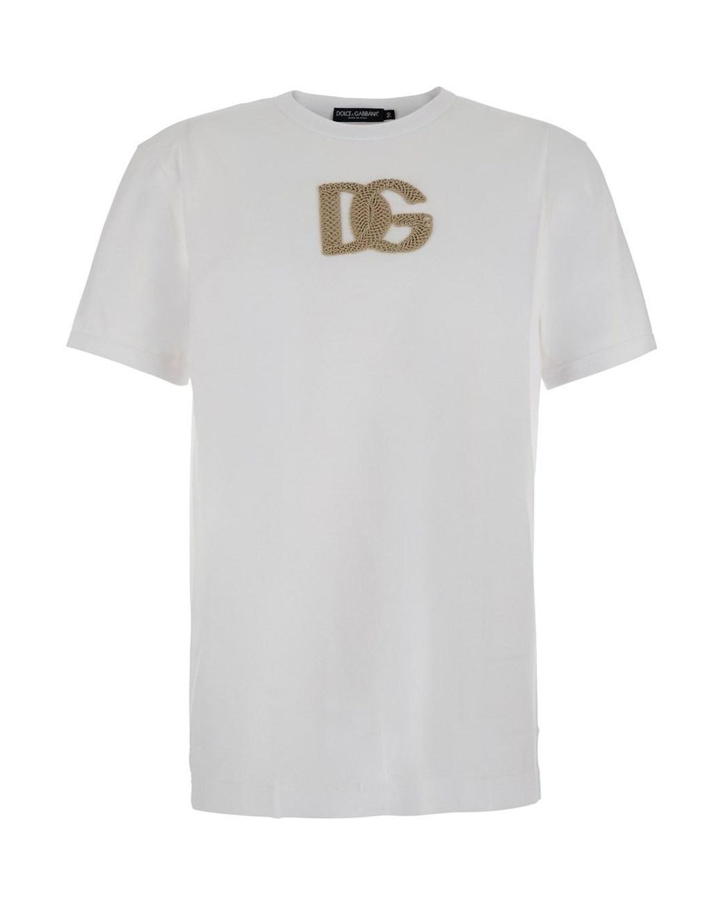 Dolce & Gabbana White Crew Neck T-Shirt Cotton T-Shirts for men