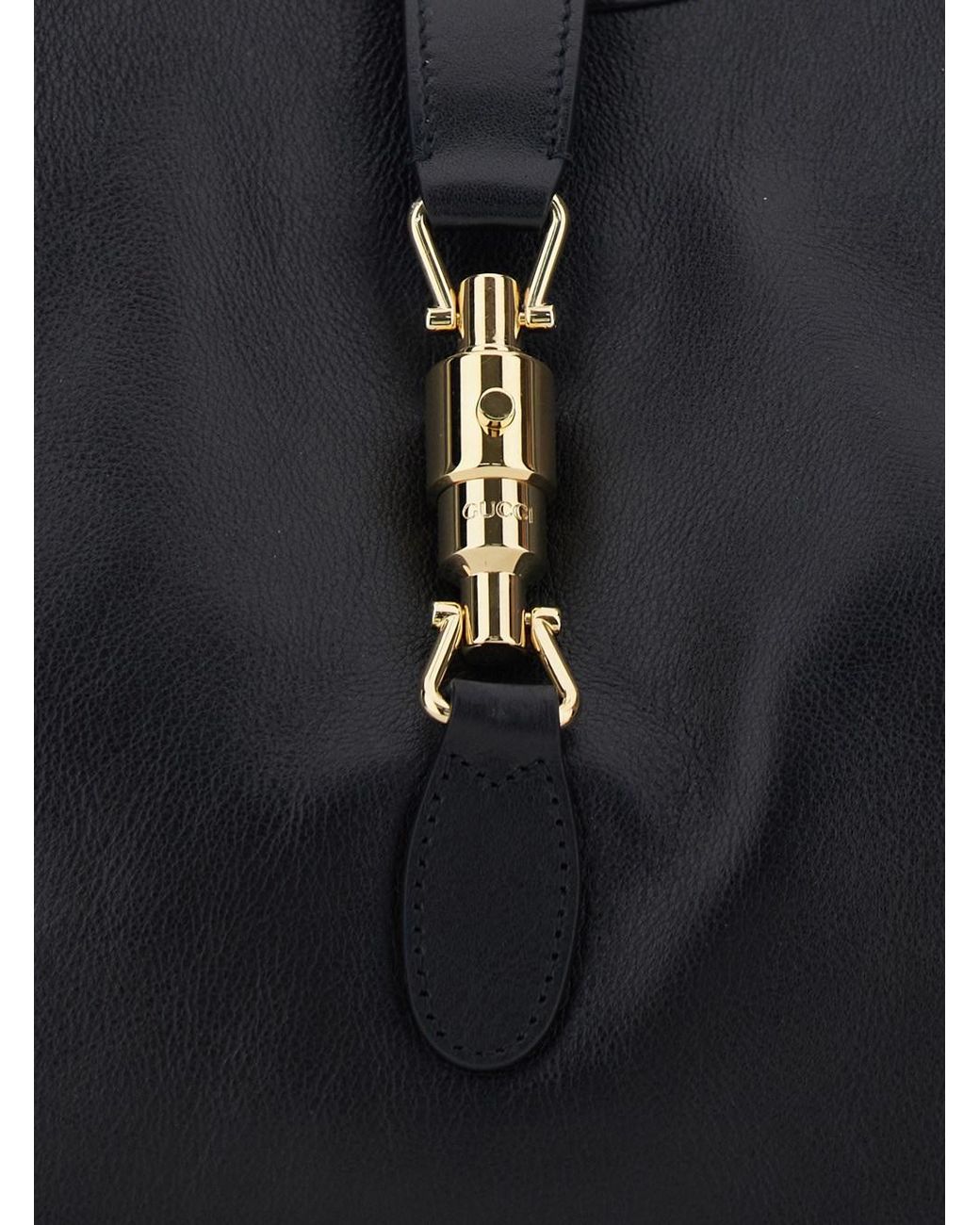 Gucci Black 'Jackie' Shoulder Bag With Two Top Handles And Front Closu