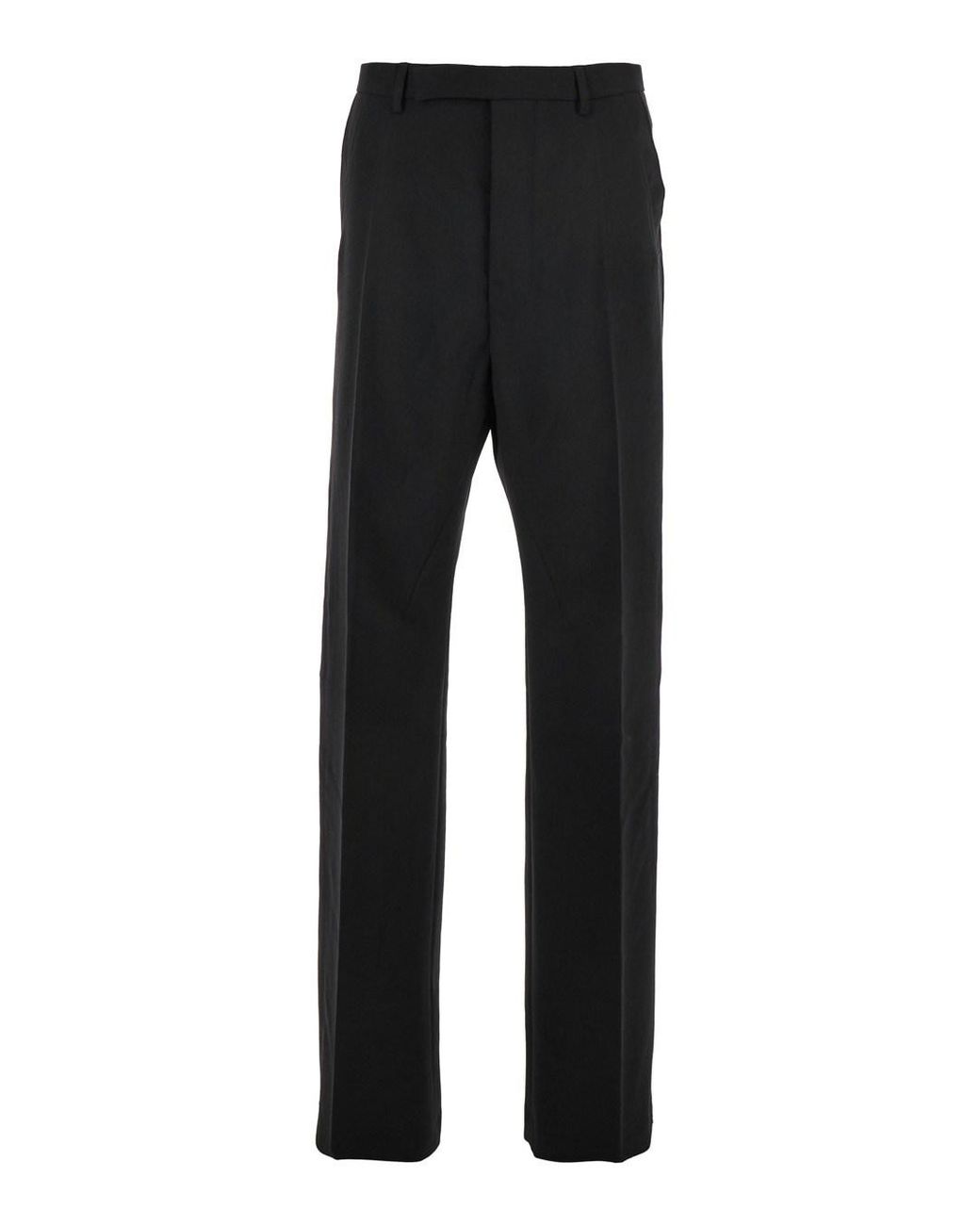 Rick Owens Black 'Geth' Tailored Trousers With Belt Loops for men