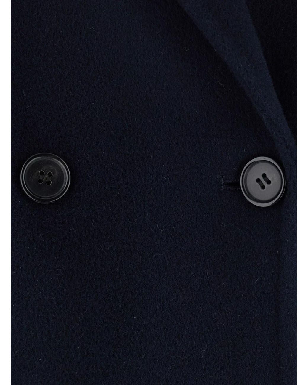 Jucca Blue Double-Breasted Coat With Notched Revers