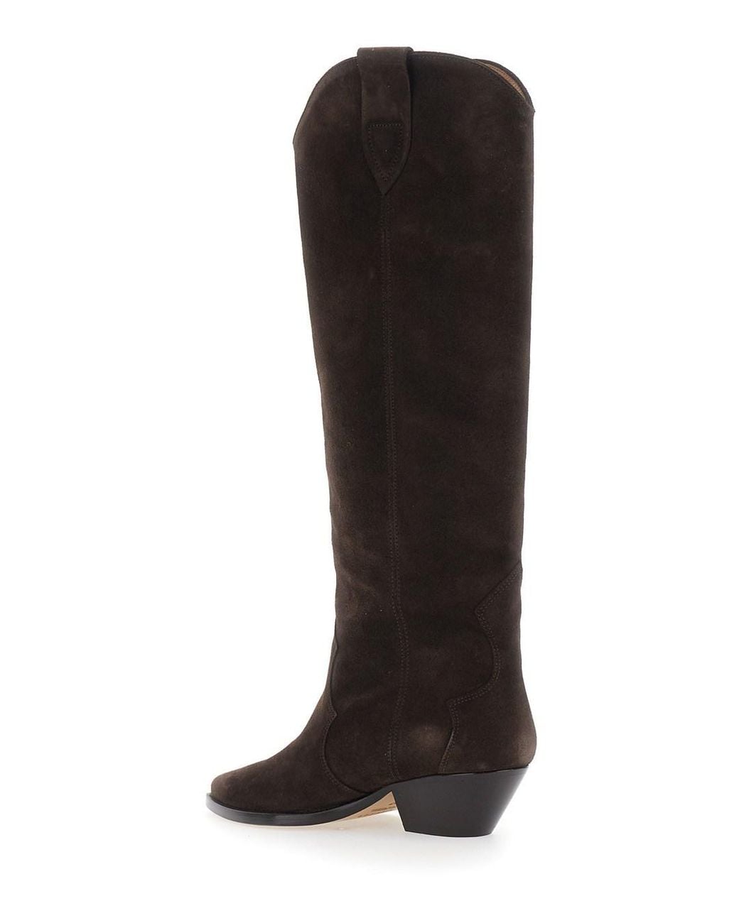 Isabel Marant Black Suede Slip-On Pointed Boots With 5.5 Cm Medium Heel