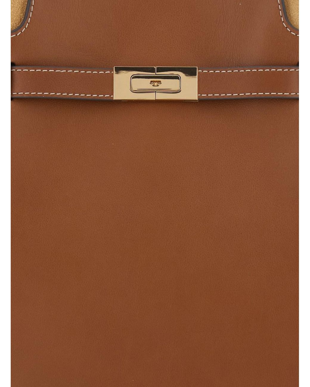 Tory Burch Brown Shoulder Bag Lee Radziwill Leather Cow