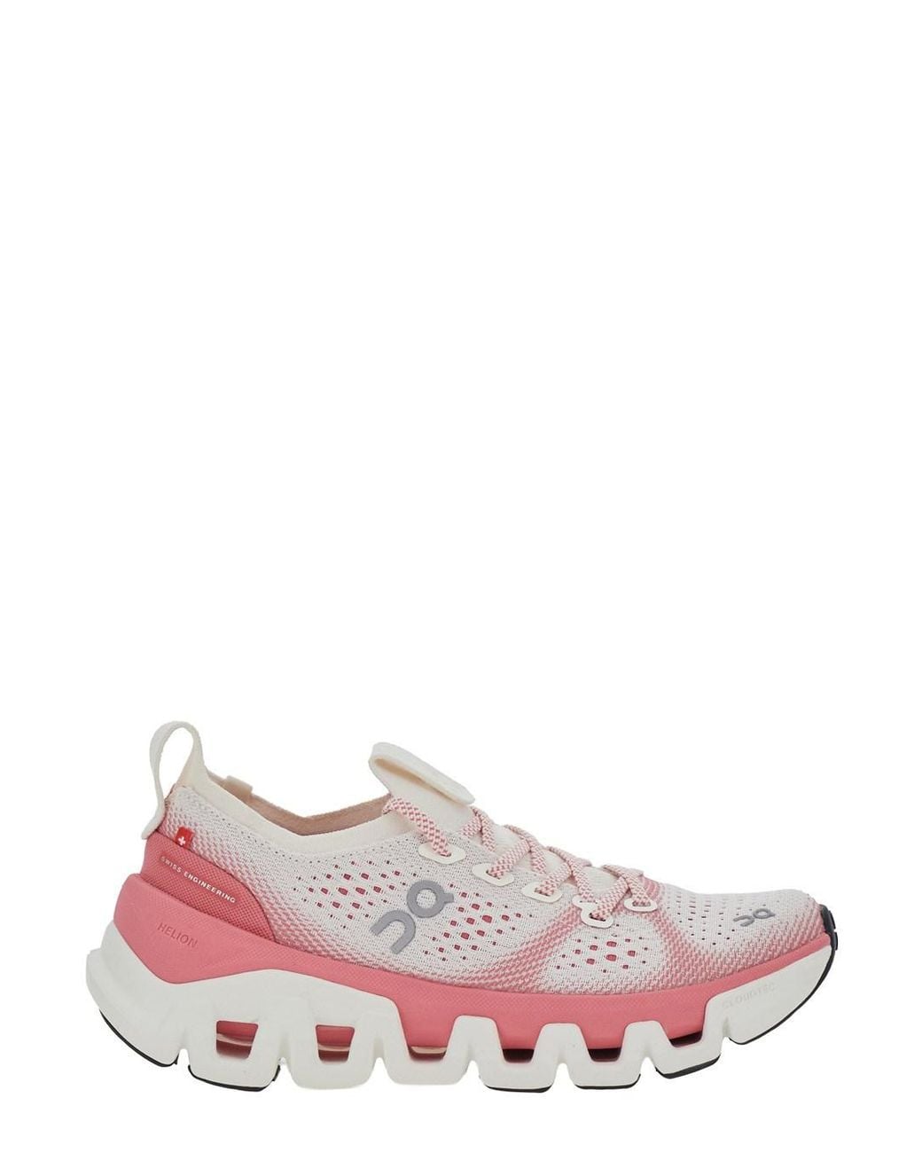 On Shoes Pink 'Cloudxtempo' Low Top Sneakers With Perforated Design And Logo