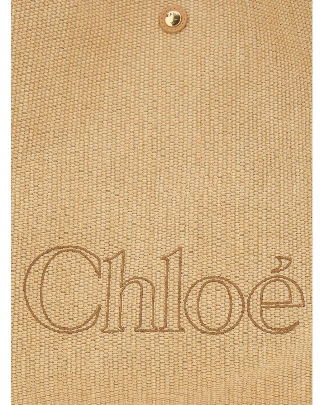 Chloé Natural Tote Bag Clover Fabric