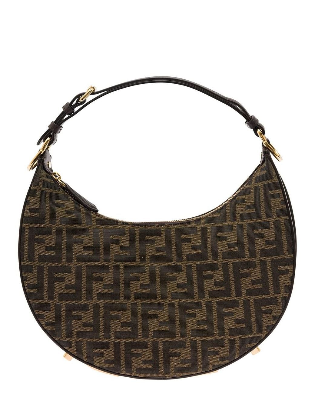 Fendi Brown 'Graphy Small' Handbag With Ff Motif