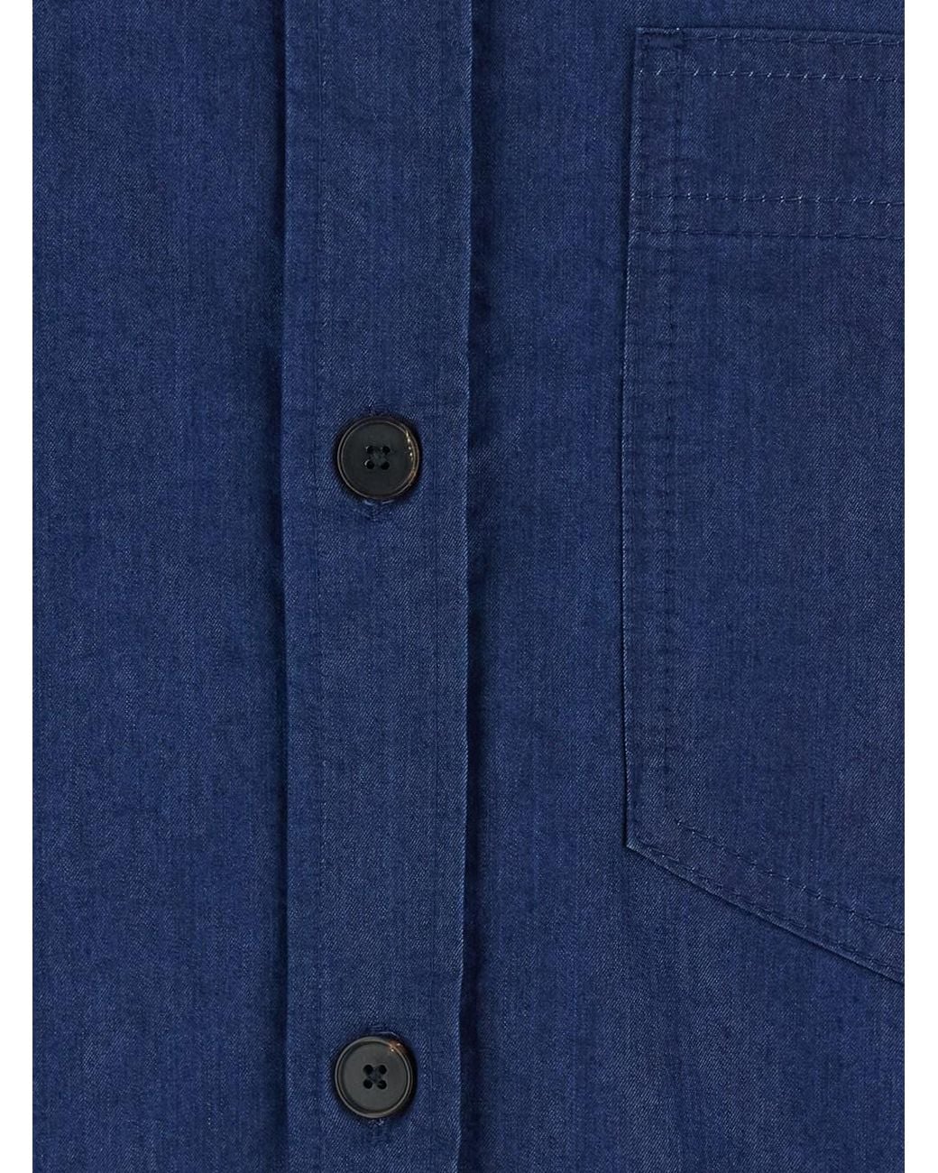 Camicia Con Colletto A Punta E Stampa Logo Sul Retro di Givenchy in Blue da Uomo