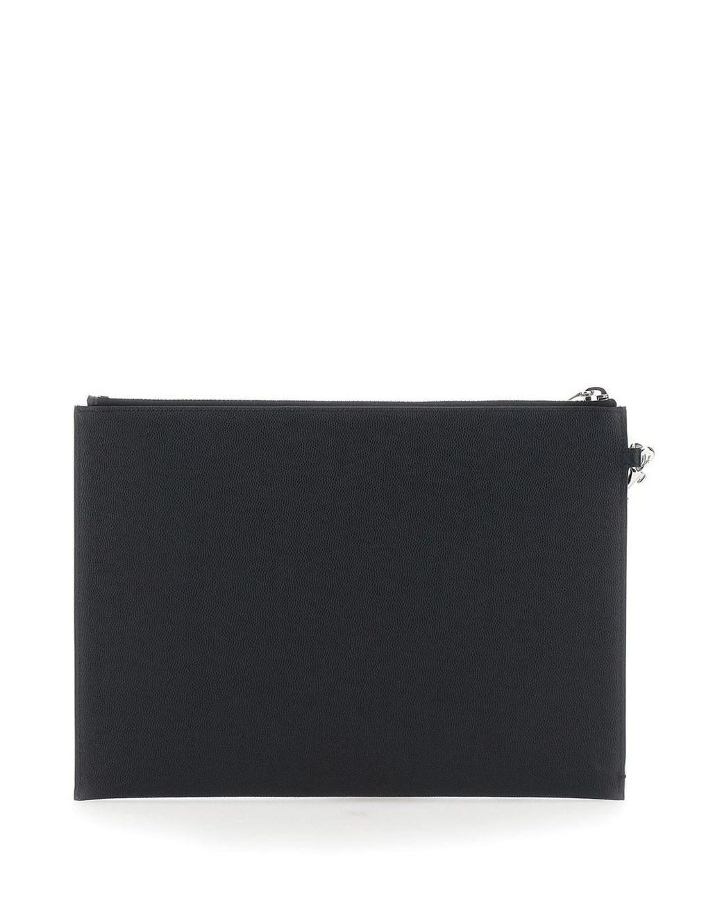 Saint Laurent Black Pouch With Logo Embossed On The Front for men