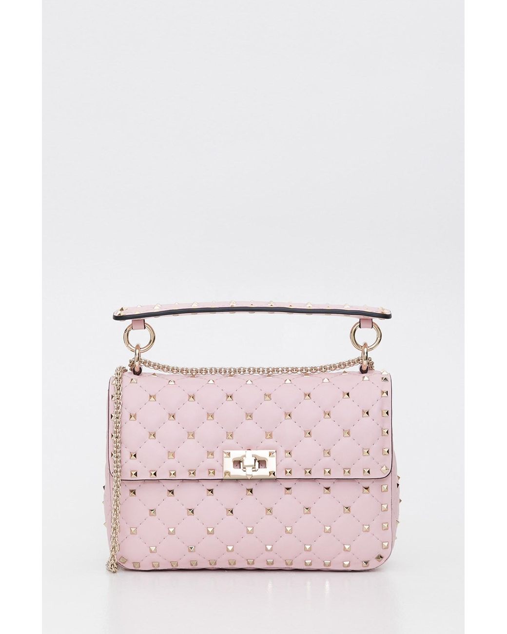 pink valentino garavani small rockstud shoulder bag