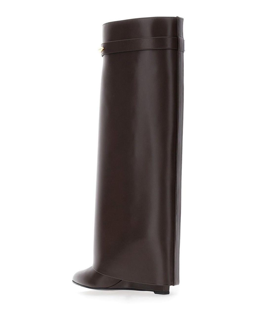 Givenchy Brown Pointed Toe Wedge Heels With Logo Plate On The Front