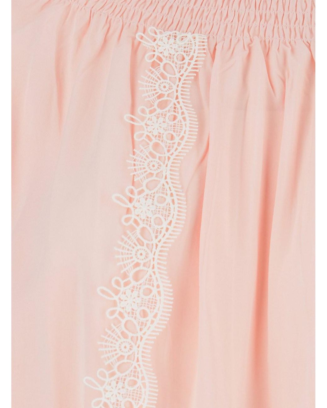 Miss June Pink 'Laurel' Dress With Boat Neckline And All-Over Lace Det