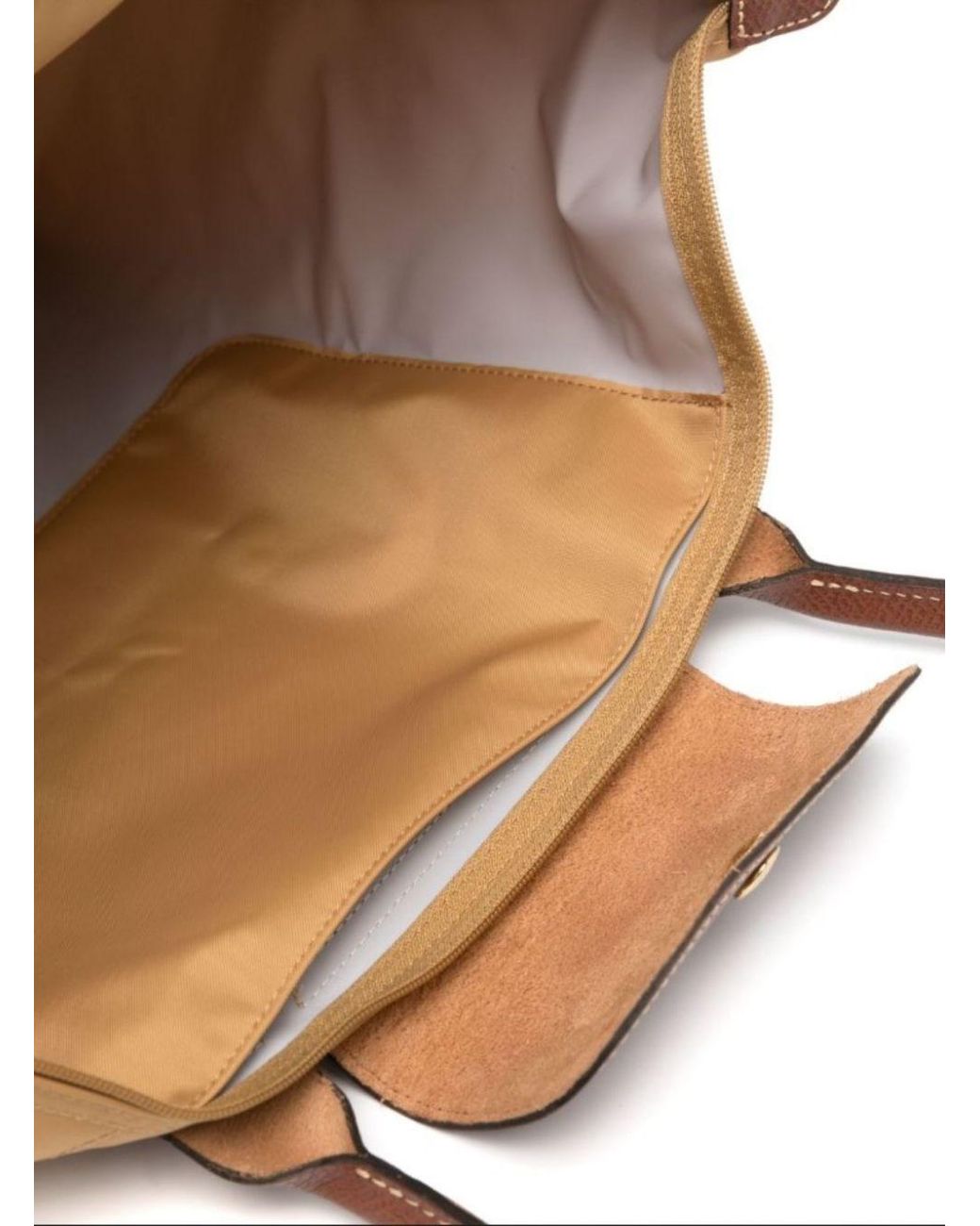 Longchamp Natural 'Le Pliage Original' Shoulder Bag With Embossed Logo