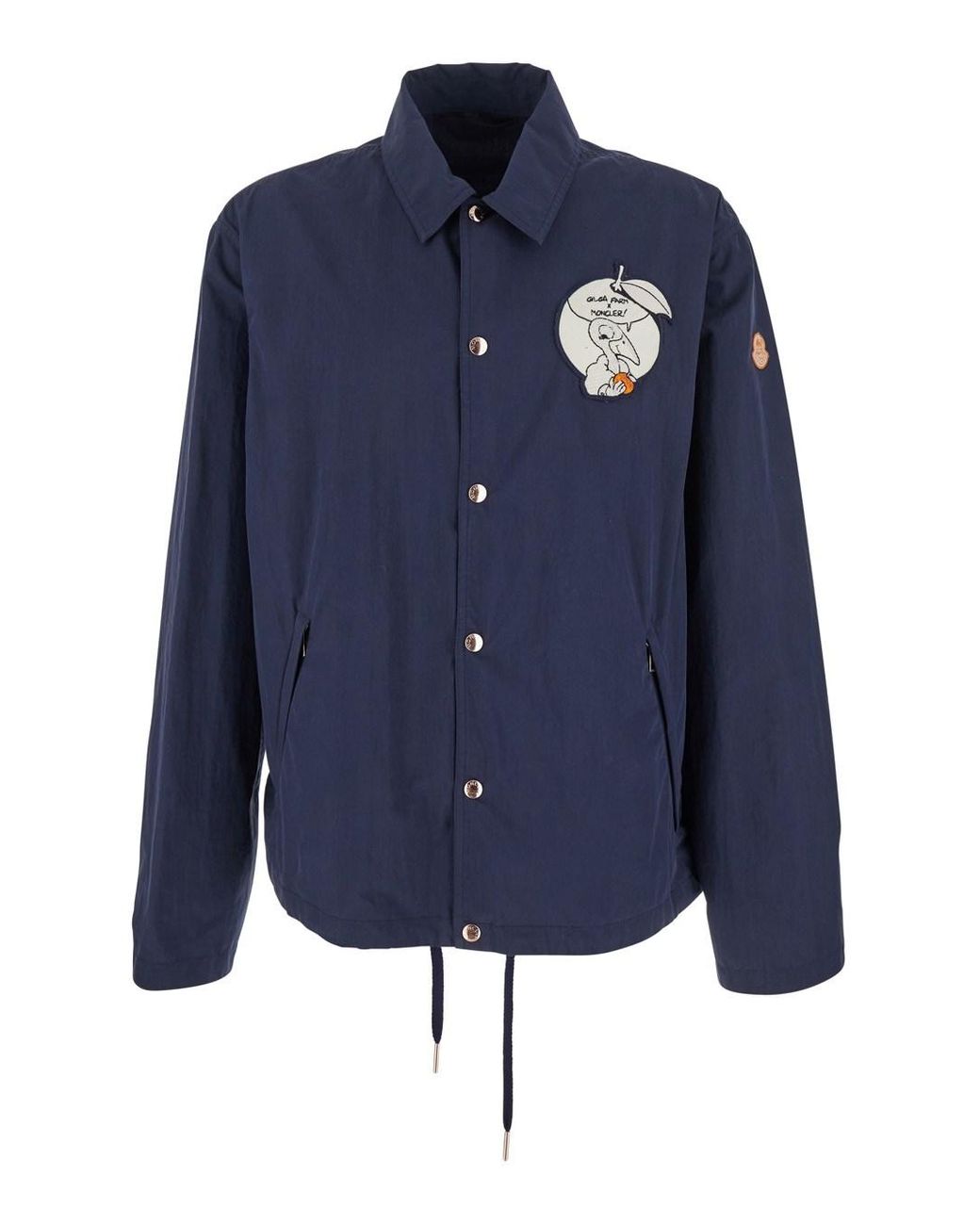 Moncler Genius Blue 'Satsuma' Jacket With Logo Patch On The Sleeve And Maxi Logo Patch On The Rear for men