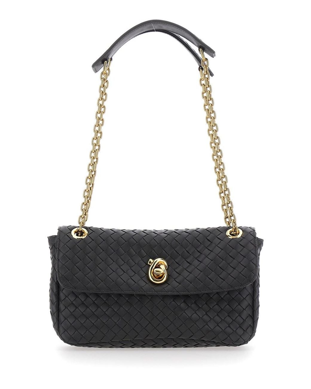 Bottega Veneta Black Madison Small Intrecciato Nappa Fluffy
