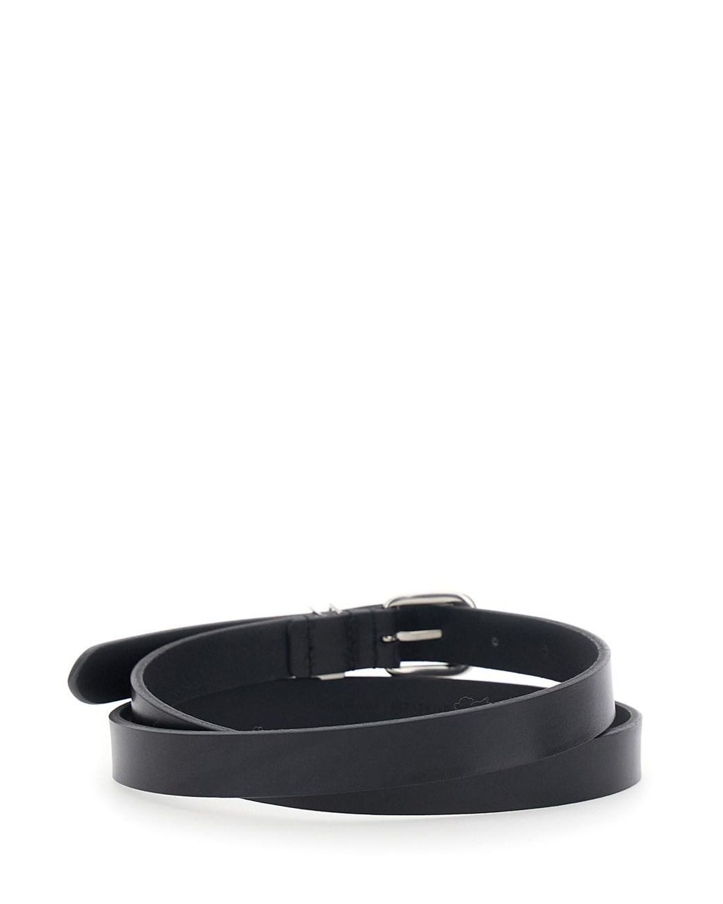 Saint Laurent White Belt Cassandre Plate Leather Calf for men