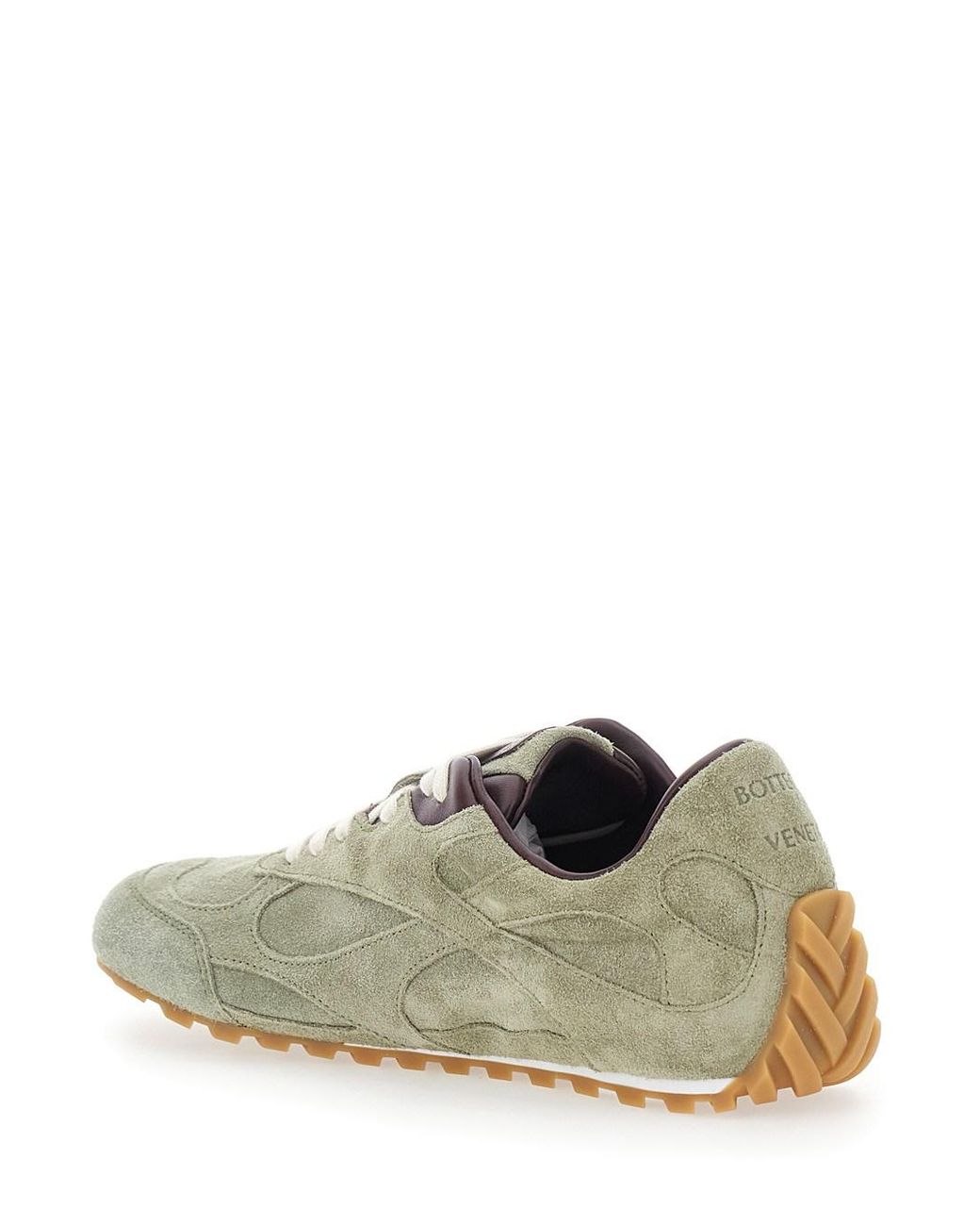 Bottega Veneta Green Orbit Flash Suede Sneakers With Notched Sole