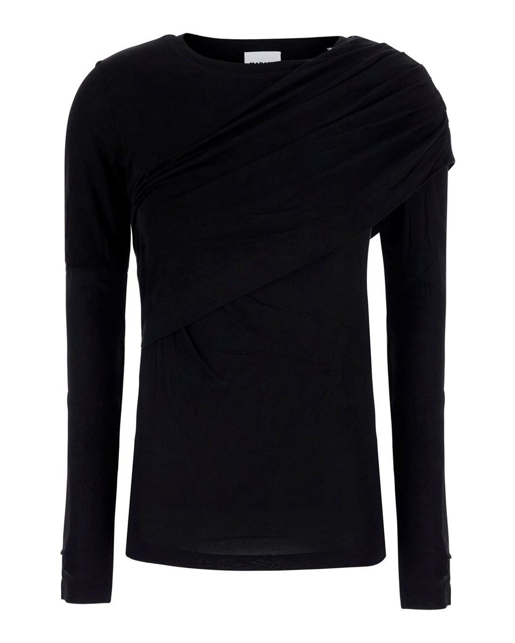 Isabel Marant Black 'Dressi' Top With Draped Motif On The Front