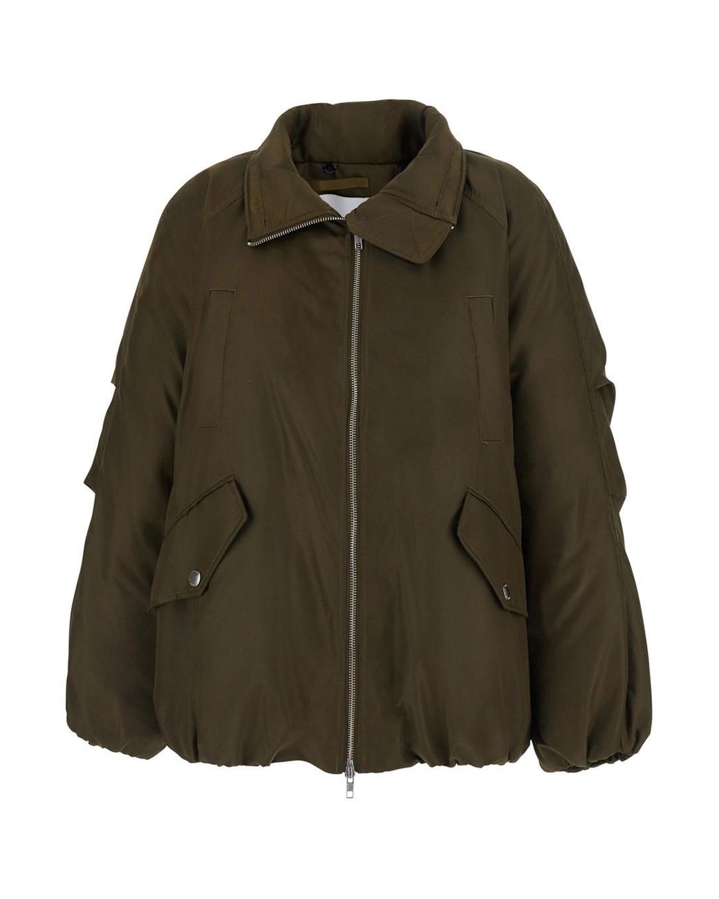 STAND Green Thilda Jacket Shiny Nylon