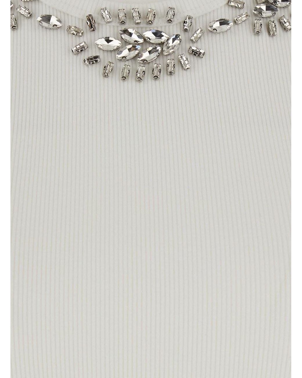 Le Plain Gray Ribbed Top Embroidery With Embroidered Details And Cotton And