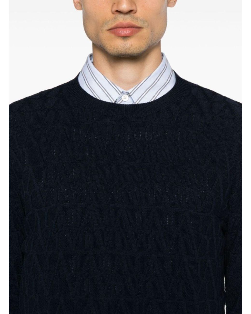 Valentino Blue Crewneck Sweater for men