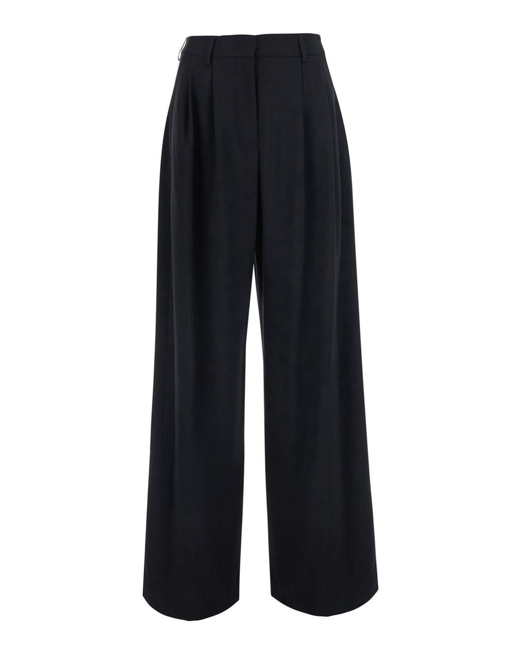 Le Plain Blue Pants With Front Pleats