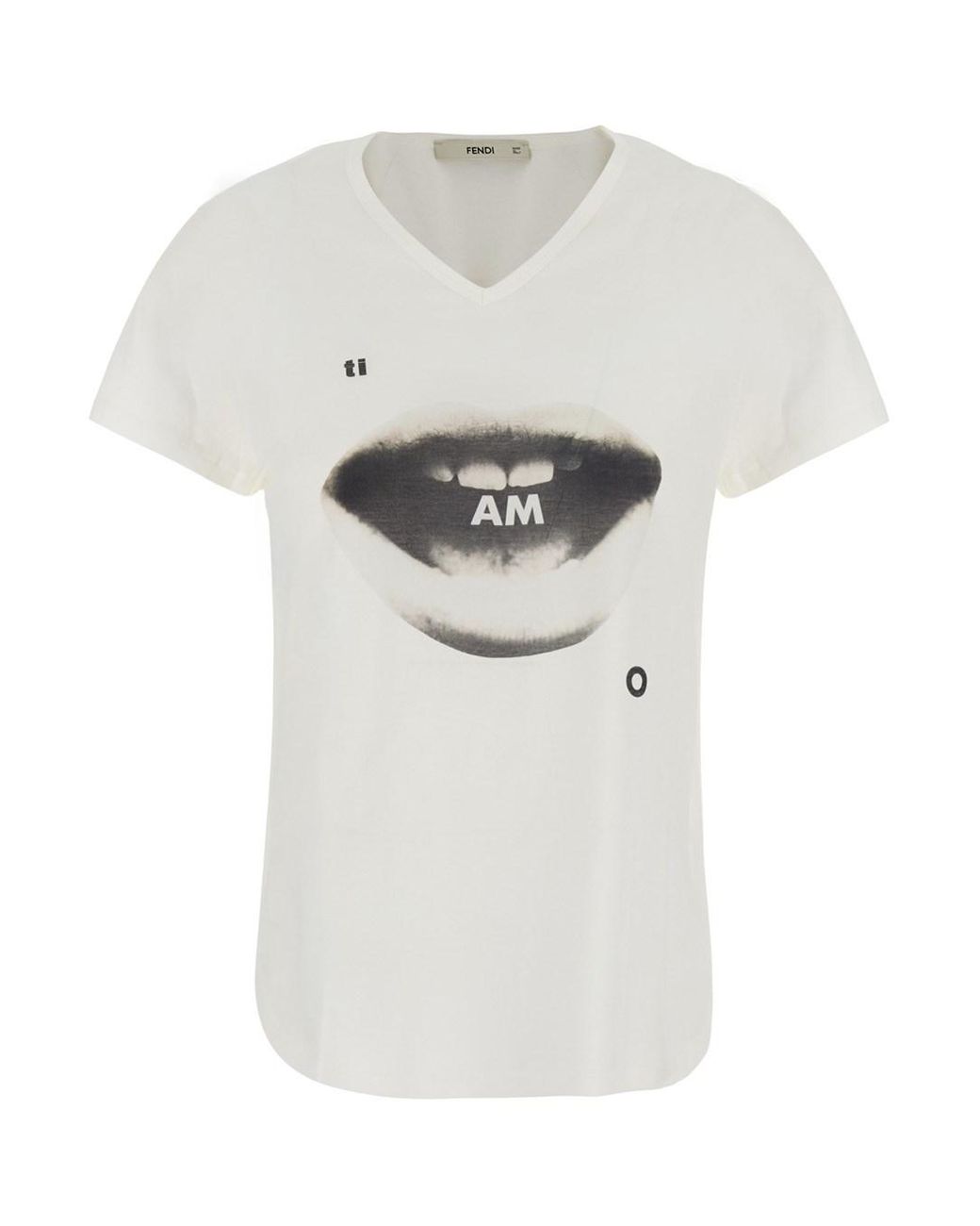 Fendi White T-Shirt L.J.Ti Amo Print