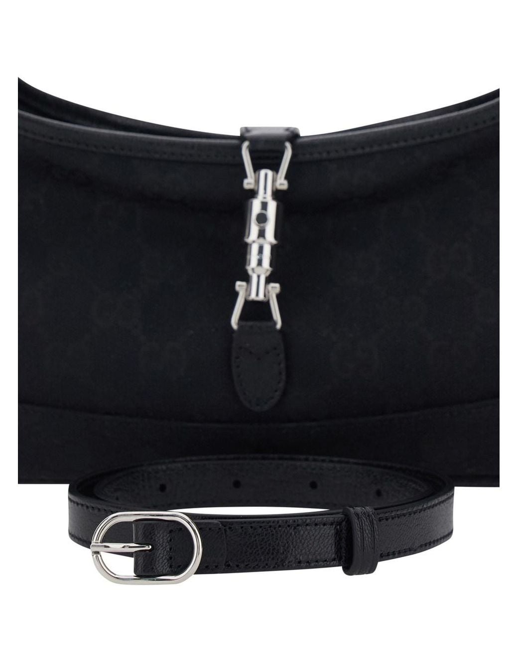 Gucci Black Shoulder Bag 'Jackie' With Strap And Front Closure