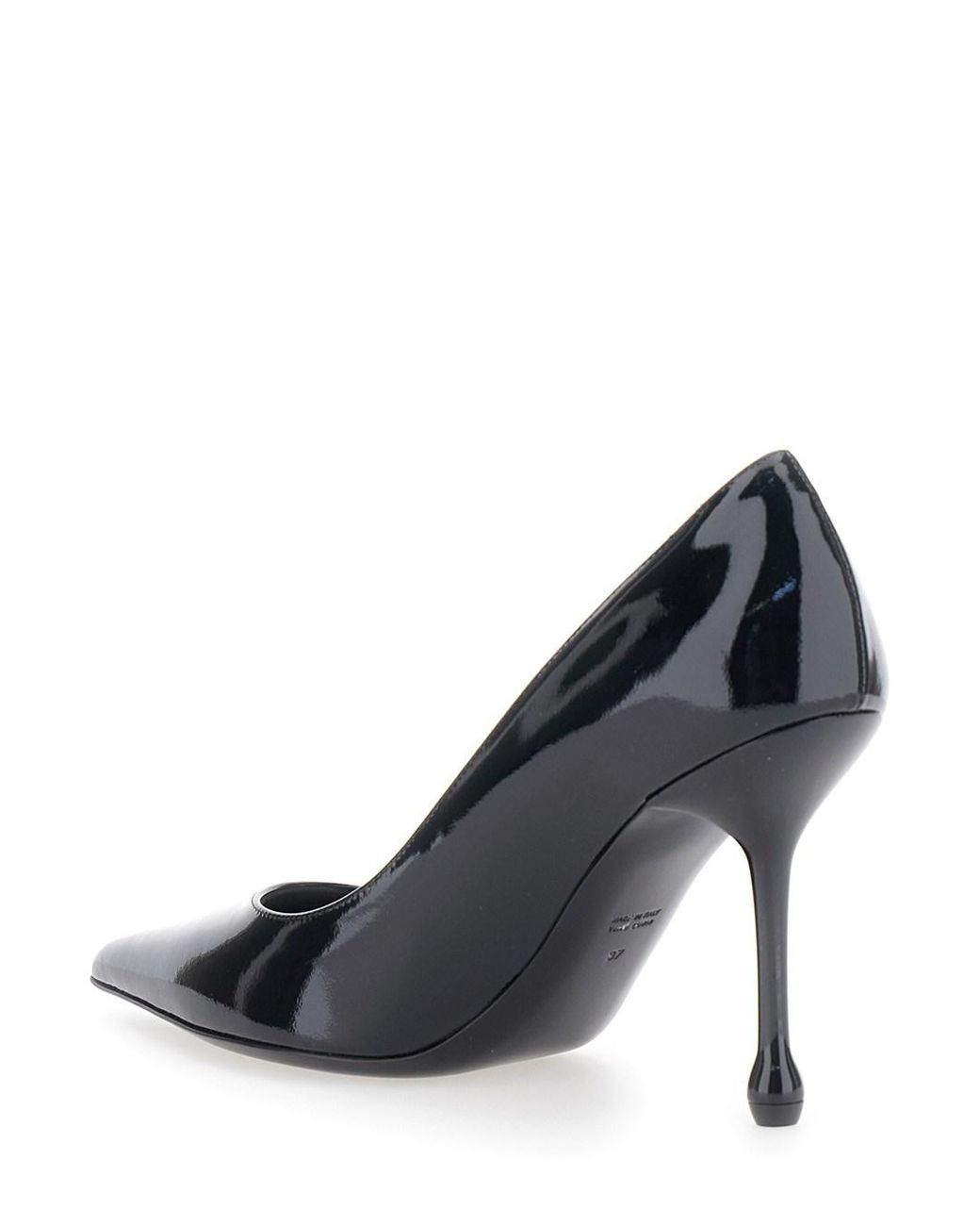 Le Plain Black Pointed Pumps With High Heel