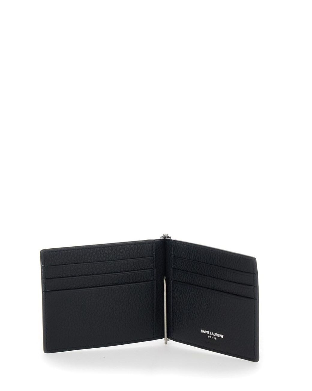 Saint Laurent Black Zip Wallet Leather Calfskin for men