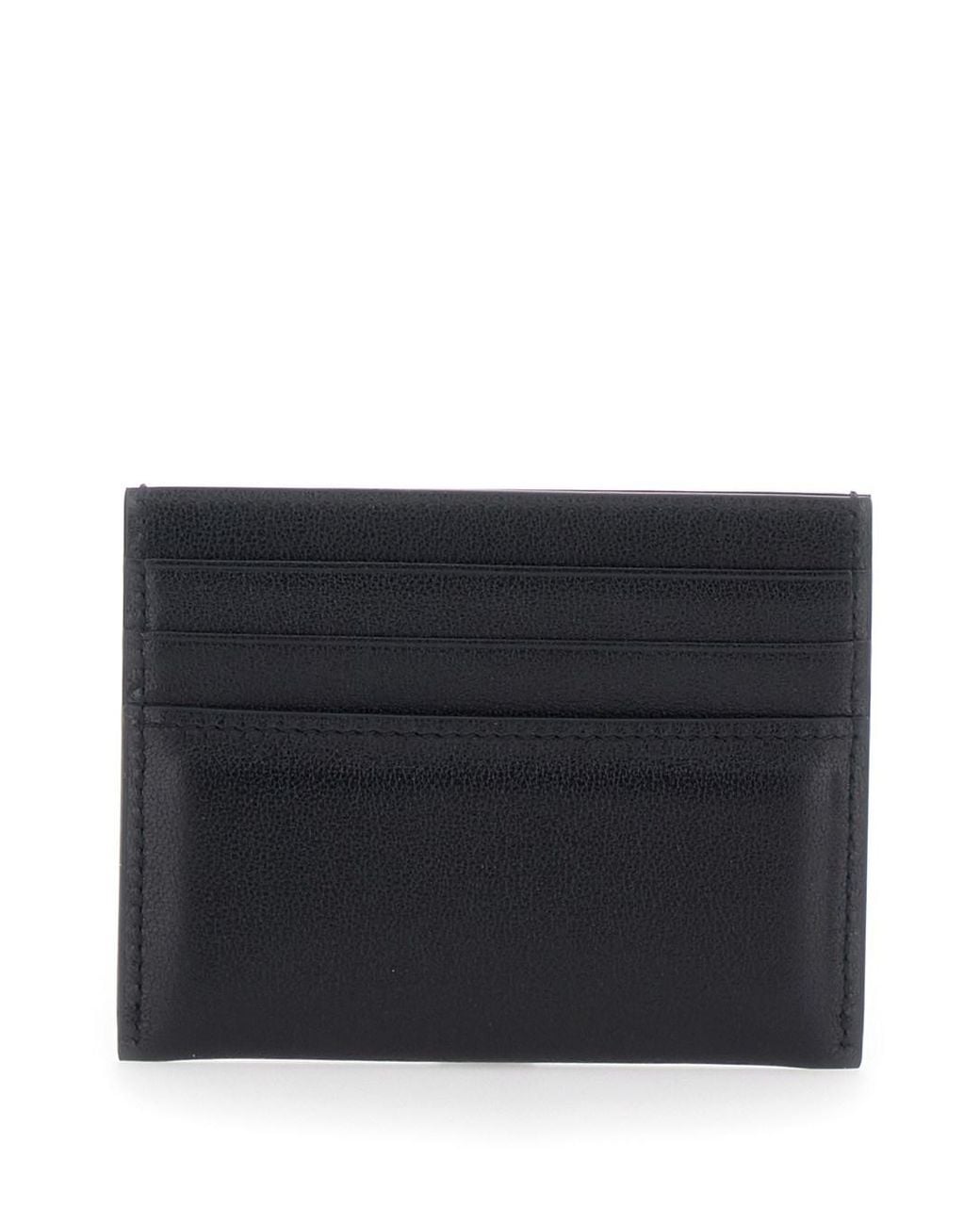 Givenchy Black Card Holder With Embossed Logo Lettering On Front And Rear for men