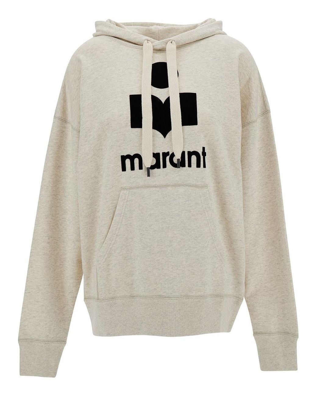 Isabel Marant White Hoodie With Tonal Logo Print