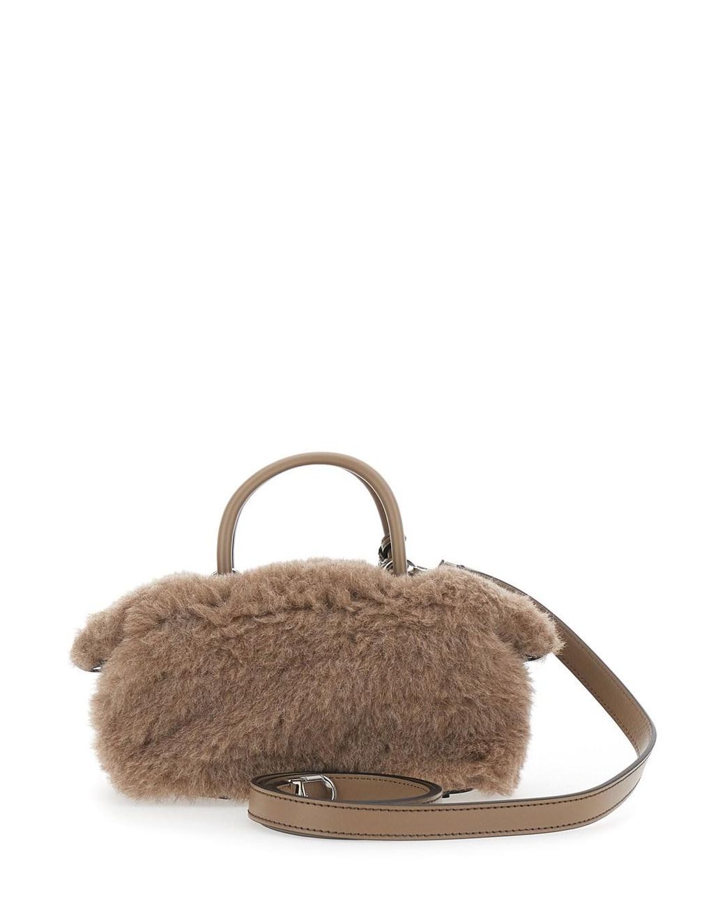 Max Mara Brown Ted Hold All S4 Bag With Handles And Zip Closure, Tech Fabric