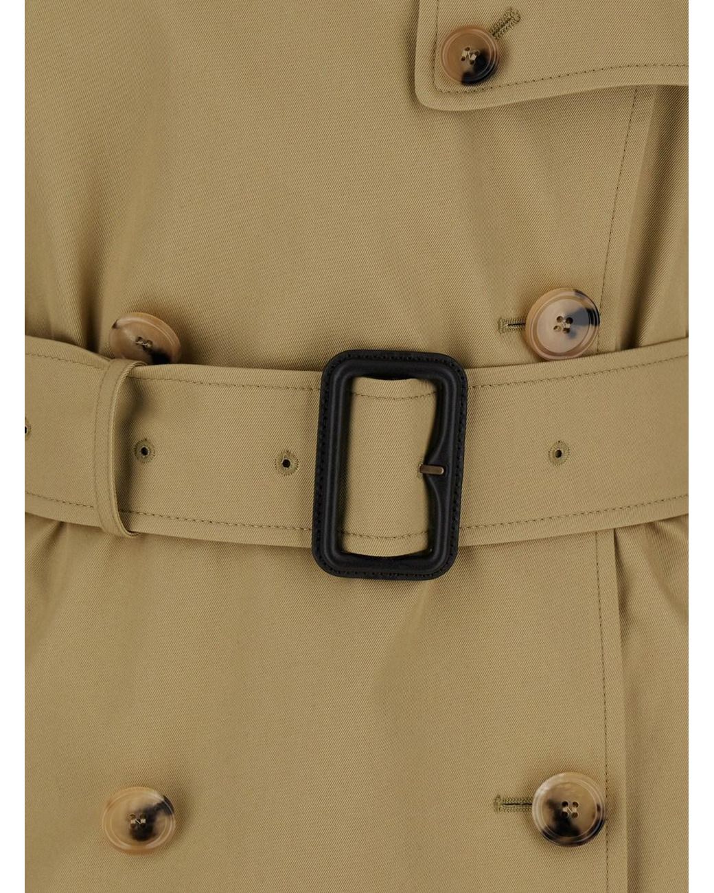 Burberry Natural 'Bellemont' Cape With Classic Collar And Front Belt