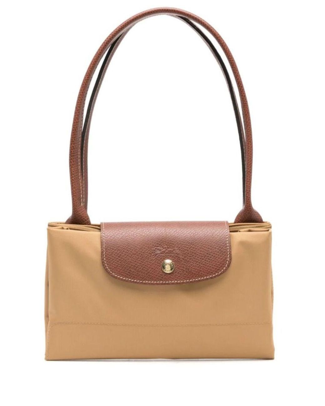 Longchamp Natural 'Le Pliage Original' Shoulder Bag With Embossed Logo