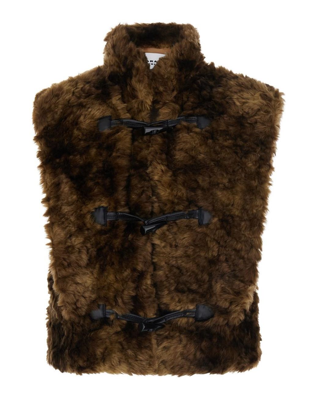 Isabel Marant Brown 'Jocya' Jacket With High Collar And Toggle Closure