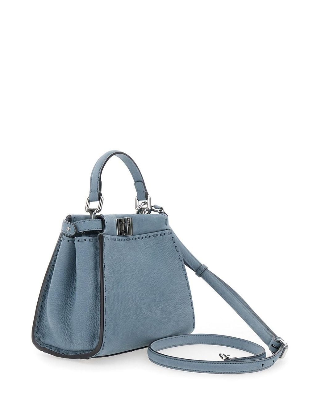Fendi Blue "Peekaboo" Crossbody Bag
