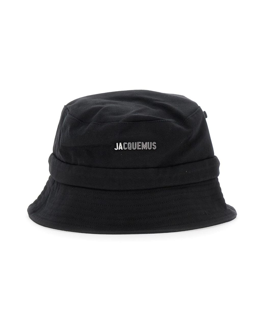 Jacquemus Black 'Le Bob Gadjo' Bucket Hat With Logo Lettering On The Front And Self-Tie Closure On The Rear for men