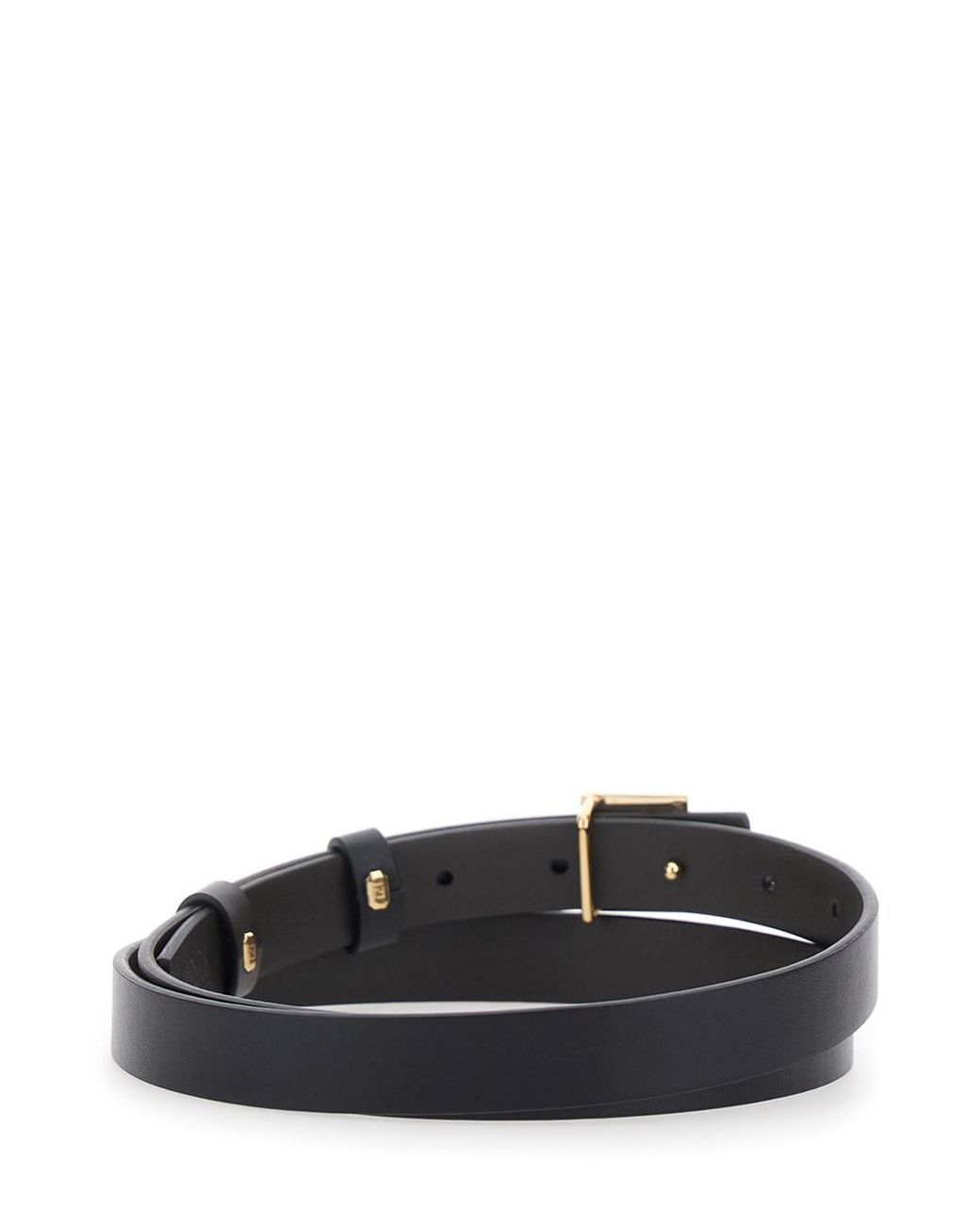 Fendi White Reversible Belt With Ff Plate