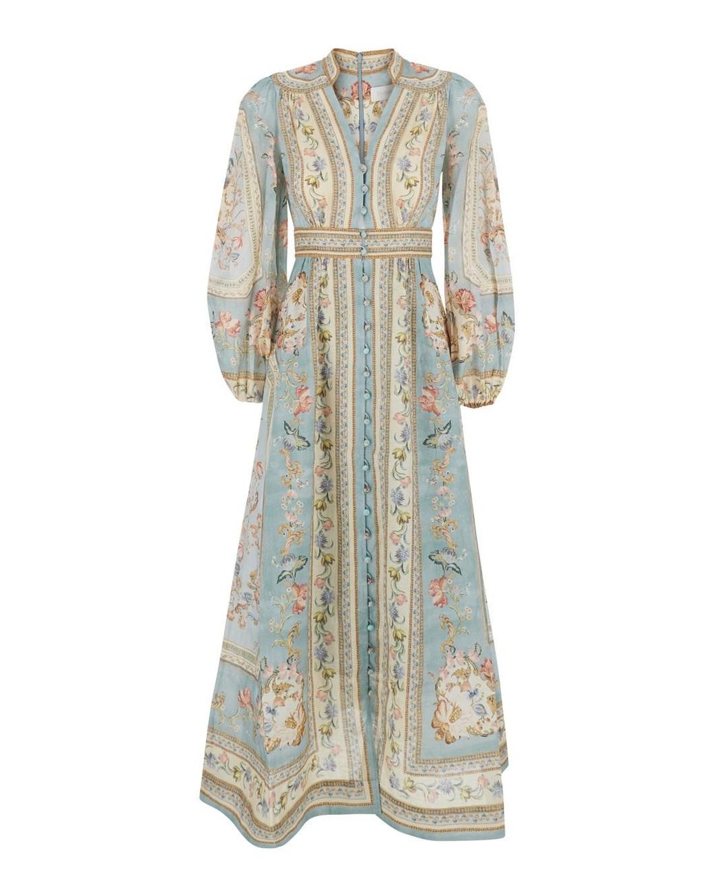 Zimmermann White Long Dress Roselight Linen